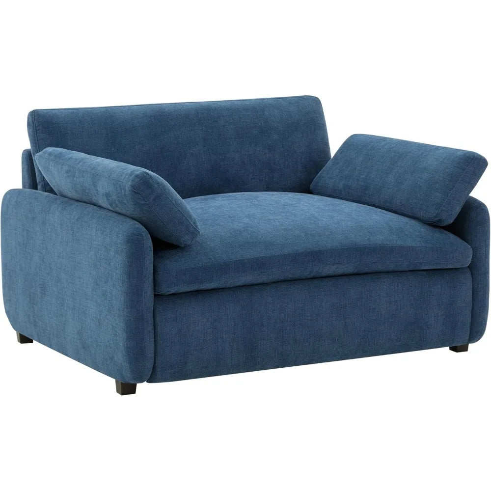 RBXC Chenille Oversized Sofa Chair With Deep Seat And Pillows