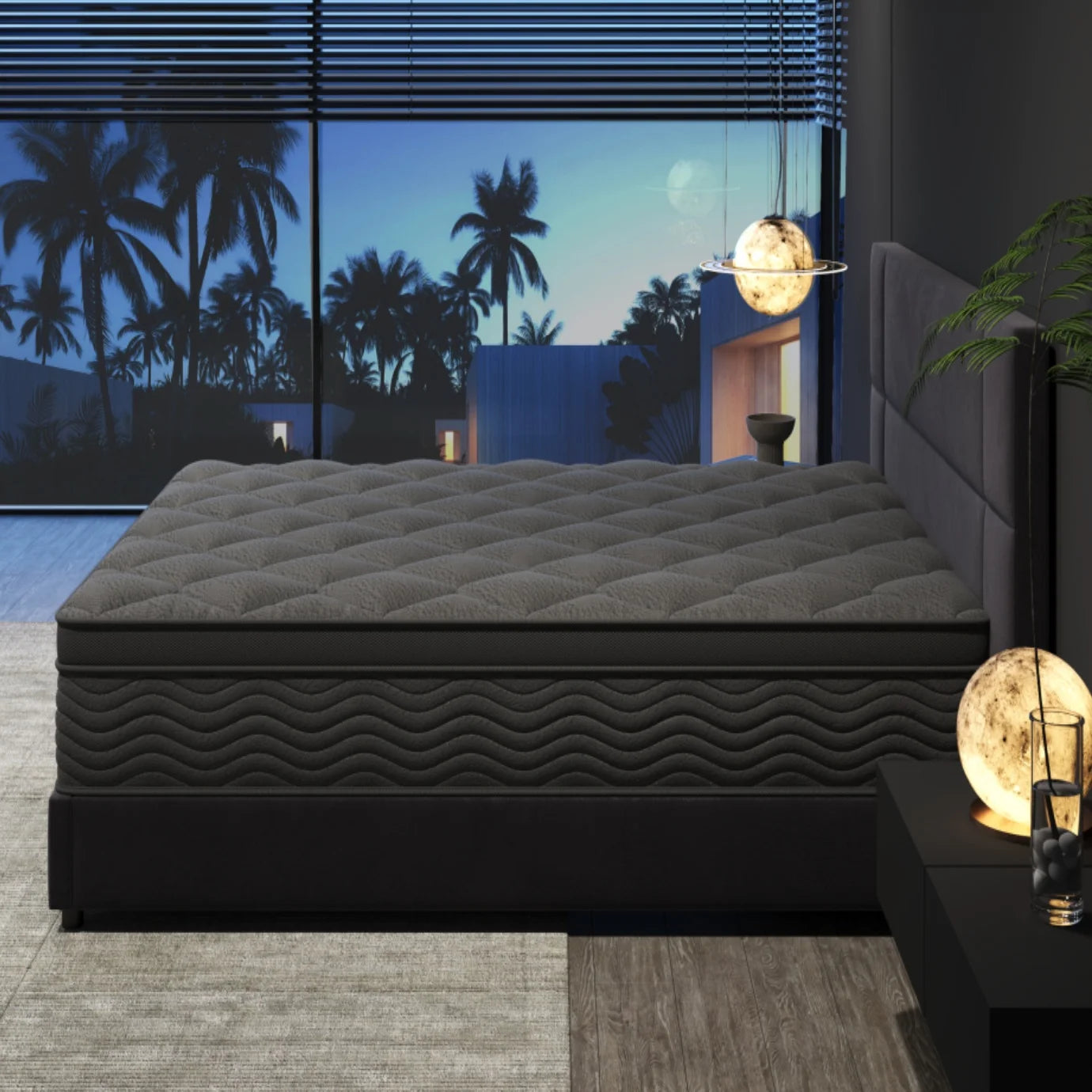 12 Inch - Black Gel Memory Foam & Individually Pocketed Innerspring Bed with Medium-Firm Feel Mattress Full Size Mattress