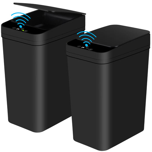 Touchless Motion Sensor Slim Bathroom Trash Can Lid