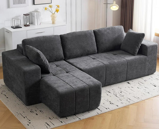 Modular L-Shaped Sectional Sofa With Chaise Upholstered