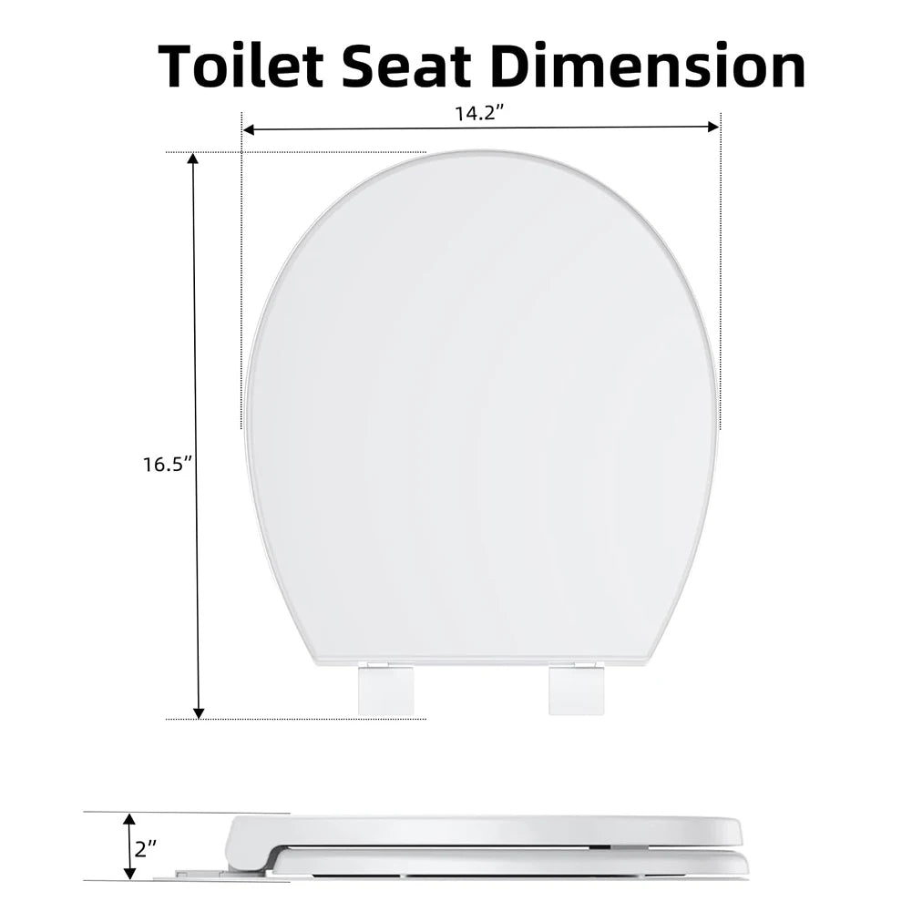 Elongated Toilet Seat With Slow Close Magnetic Quick Release Mount