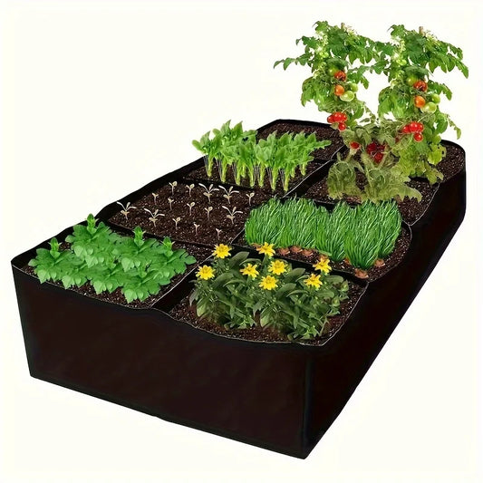 Breathable Garden Bed Grow Bags With 8 Grids For Vegetables