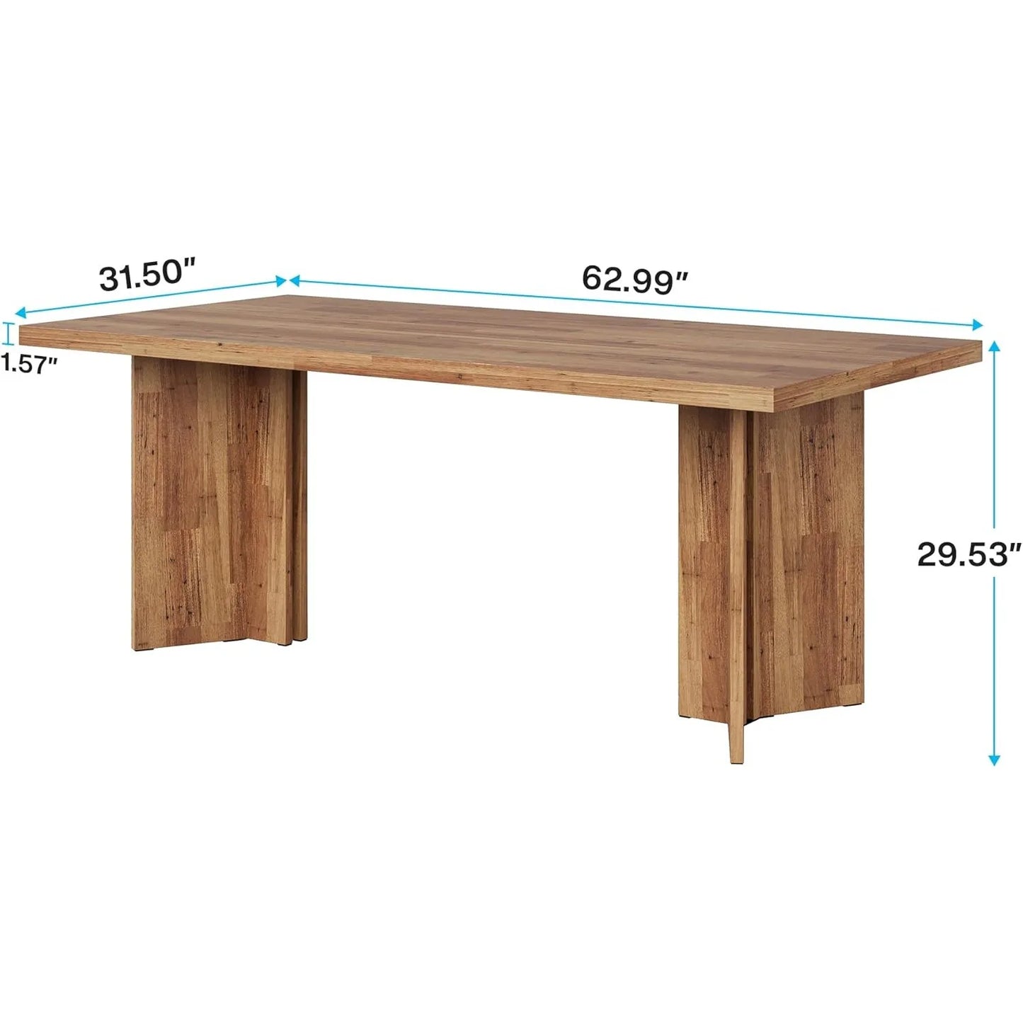 Little Tree Farmhouse Dining Table Rectangular Living Room