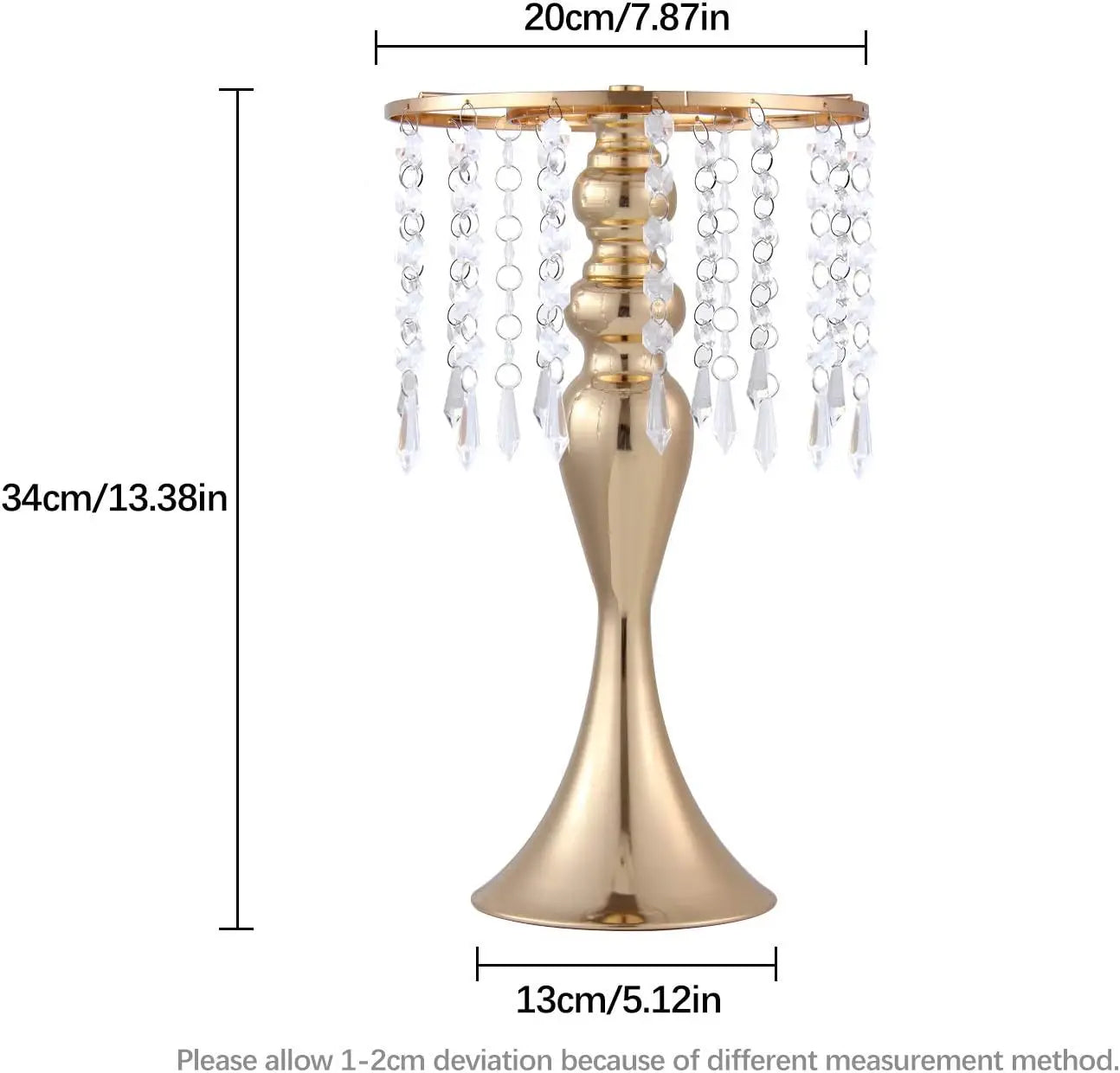 Gold Metal Vases Set 4 Pieces Trumpet Centerpieces For Wedding Decor