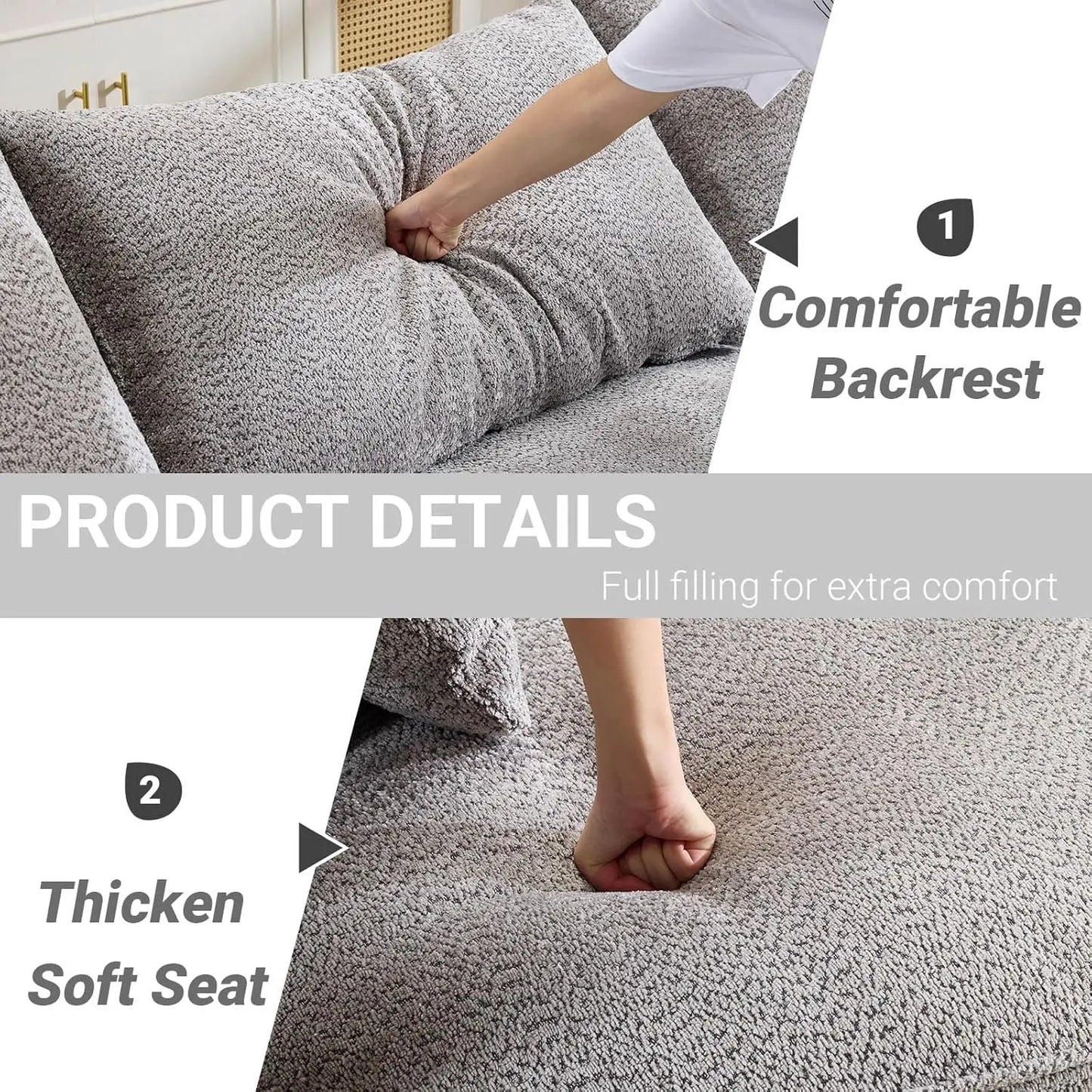 L Shaped Sectional Sofa With Curved Seat Design And Pillows