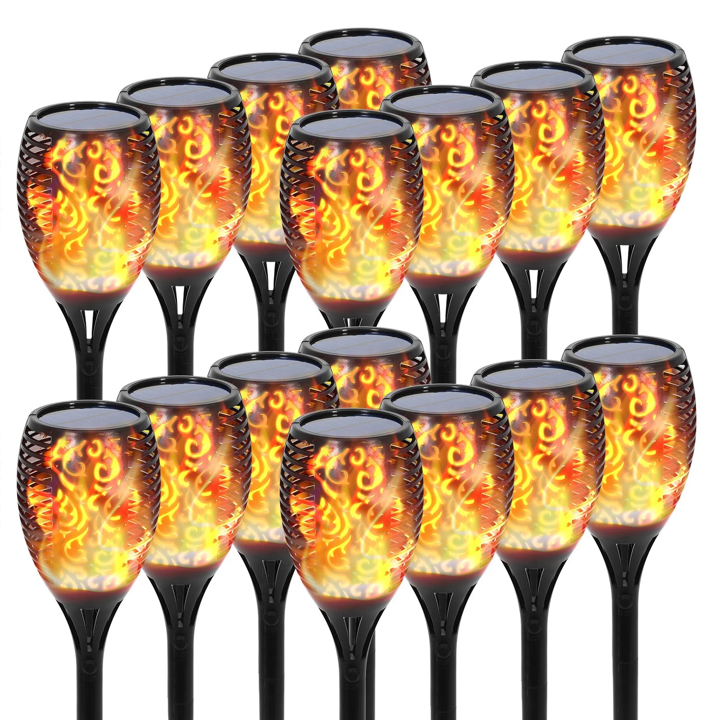 Solar Flame Torch Lights 43 Inch 96 LED Waterproof Pathway