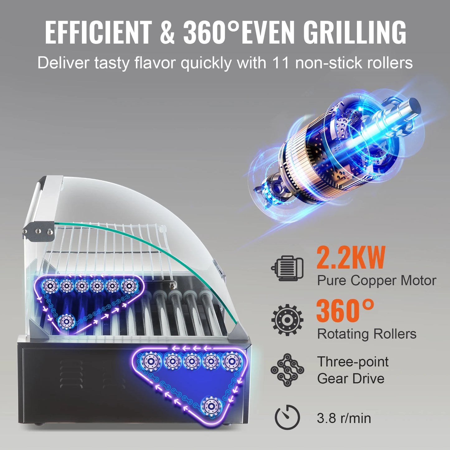 SucceBuy Hot Dog Roller Sausage Maker 110V Commercial Grill