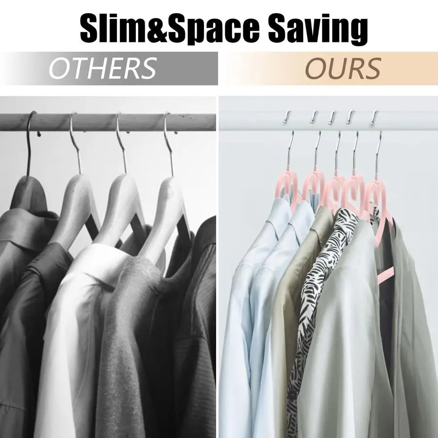 Non Slip Velvet Hangers With 360 Degree Hook 50 Pack