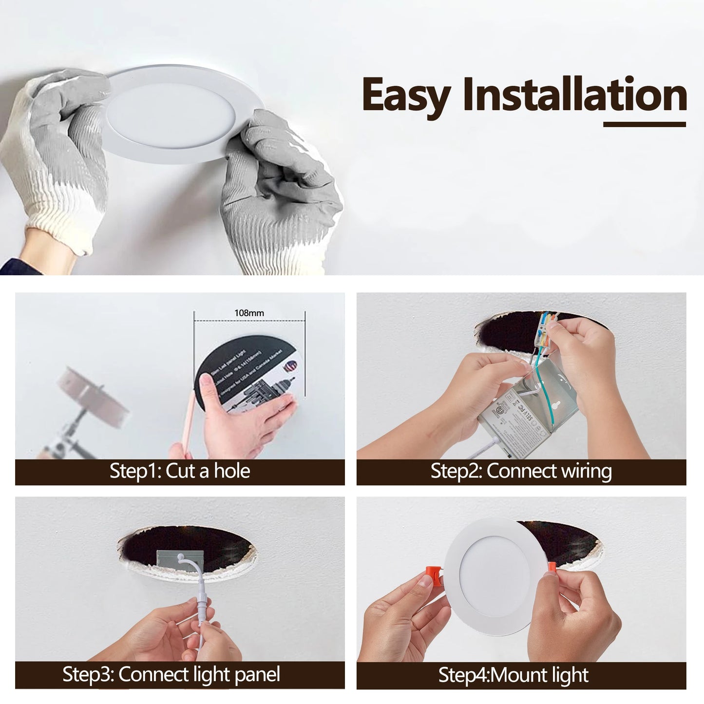 ARLGSITE LED Recessed Lights With Dimmable 3000K To 5000K