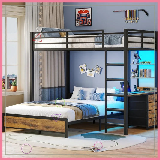 Twin Over Full Bunk Bed Desk Lights And Charge Station