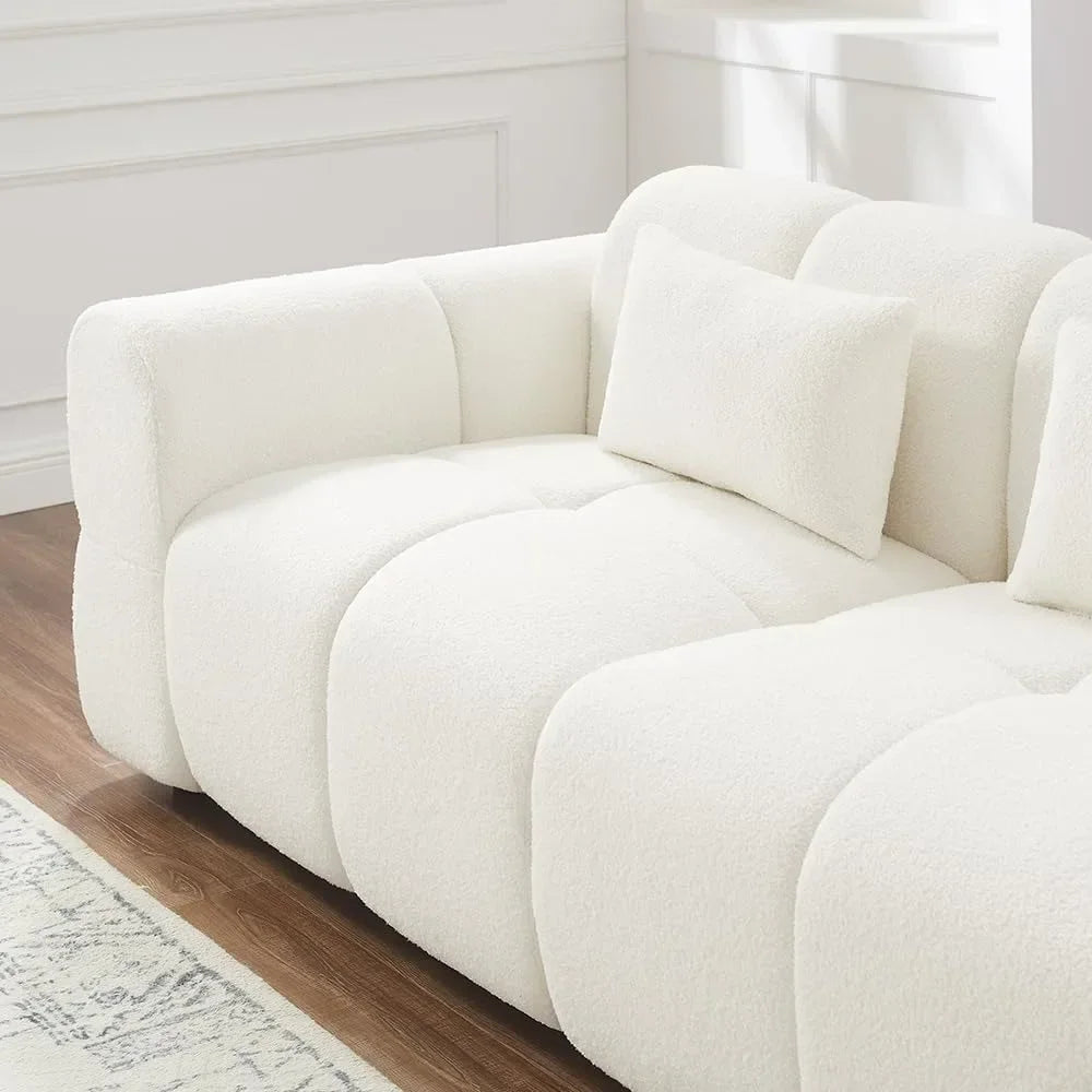 Guangbai Boucle Sofa Couch Modern Deep Seat for Living Room
