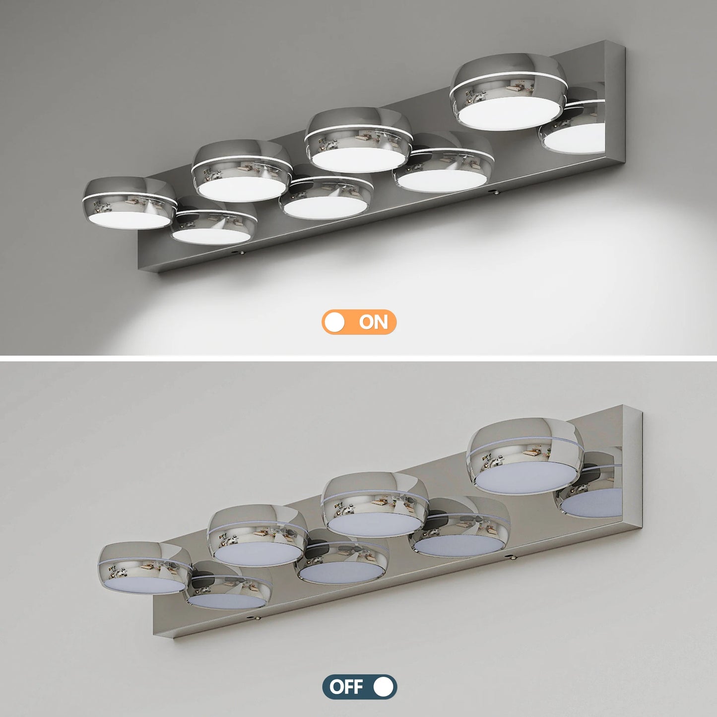ARLGSITE LED Bathroom Vanity Light Fixture Over Mirror Dimmable 3 To 6 Light