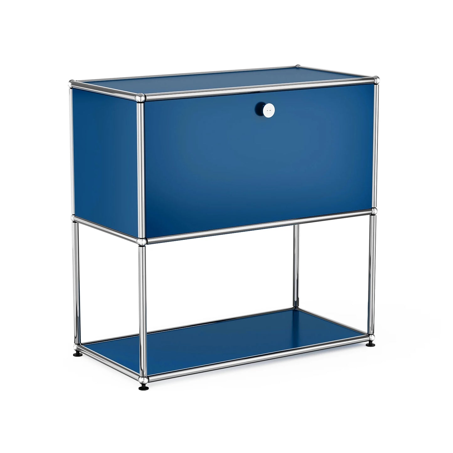Furgle Modern Modular Nightstand Chrome Metal Frame 2 Tier Storage
