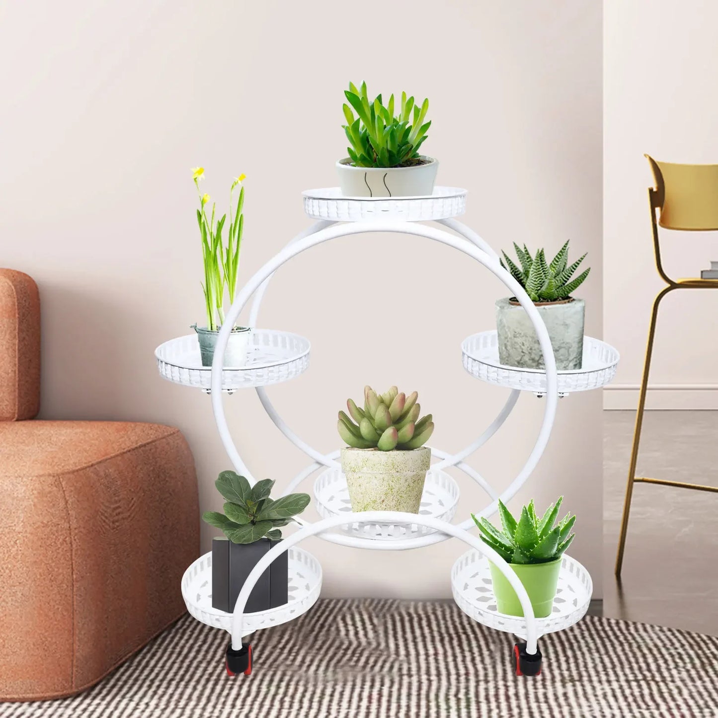 Metal Plant Stand For 6 Pots Patio Garden Indoor Versatile
