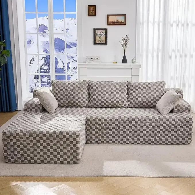 Cloud Modular Sectional Sofa Couch L-Shape Memory Foam Oversize Chaise Living Room Furniture Set Customized