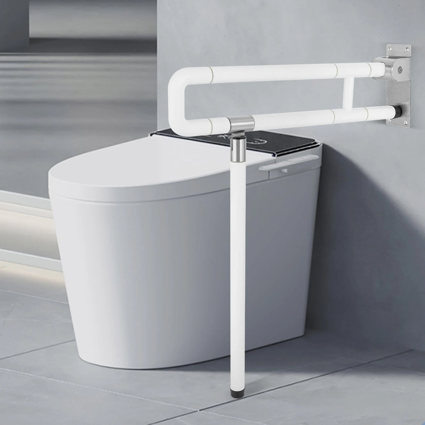 Toilet Grab Bar Handicap Foldable Drop Down Rail Non Slip