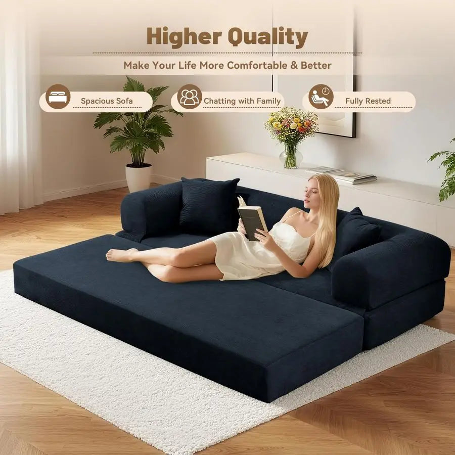 MBVM Convertible Sofa Bed Couch For Living Room With Storage
