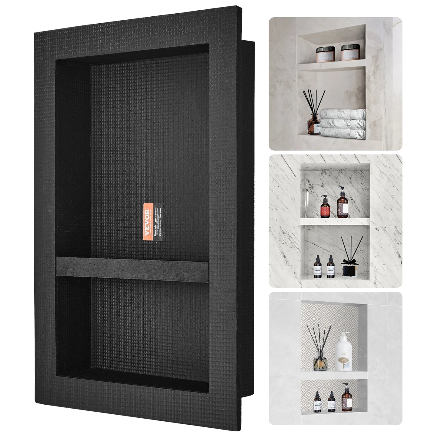 SucceBuy Shower Niche Shelf Dual Tier Recessed Organizer