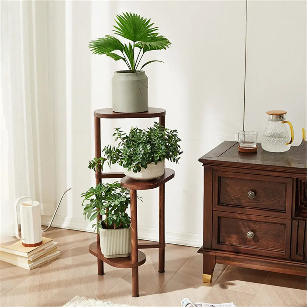 Wisfor 3-Tier Bamboo Plant Rack Corner Stand