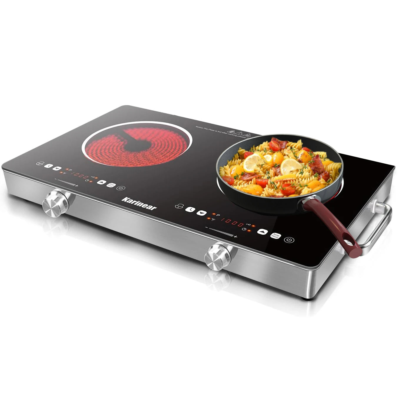 Karinear Ceramic Hob Two Zones 3200W With Safety Lock