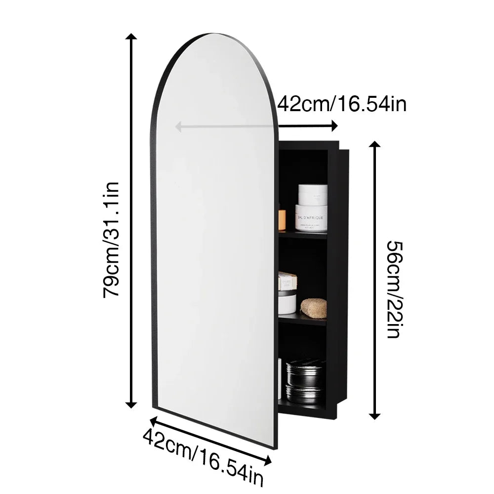 Bathroom Medicine Cabinet With Mirror Wall Mounted Vanity Shelves
