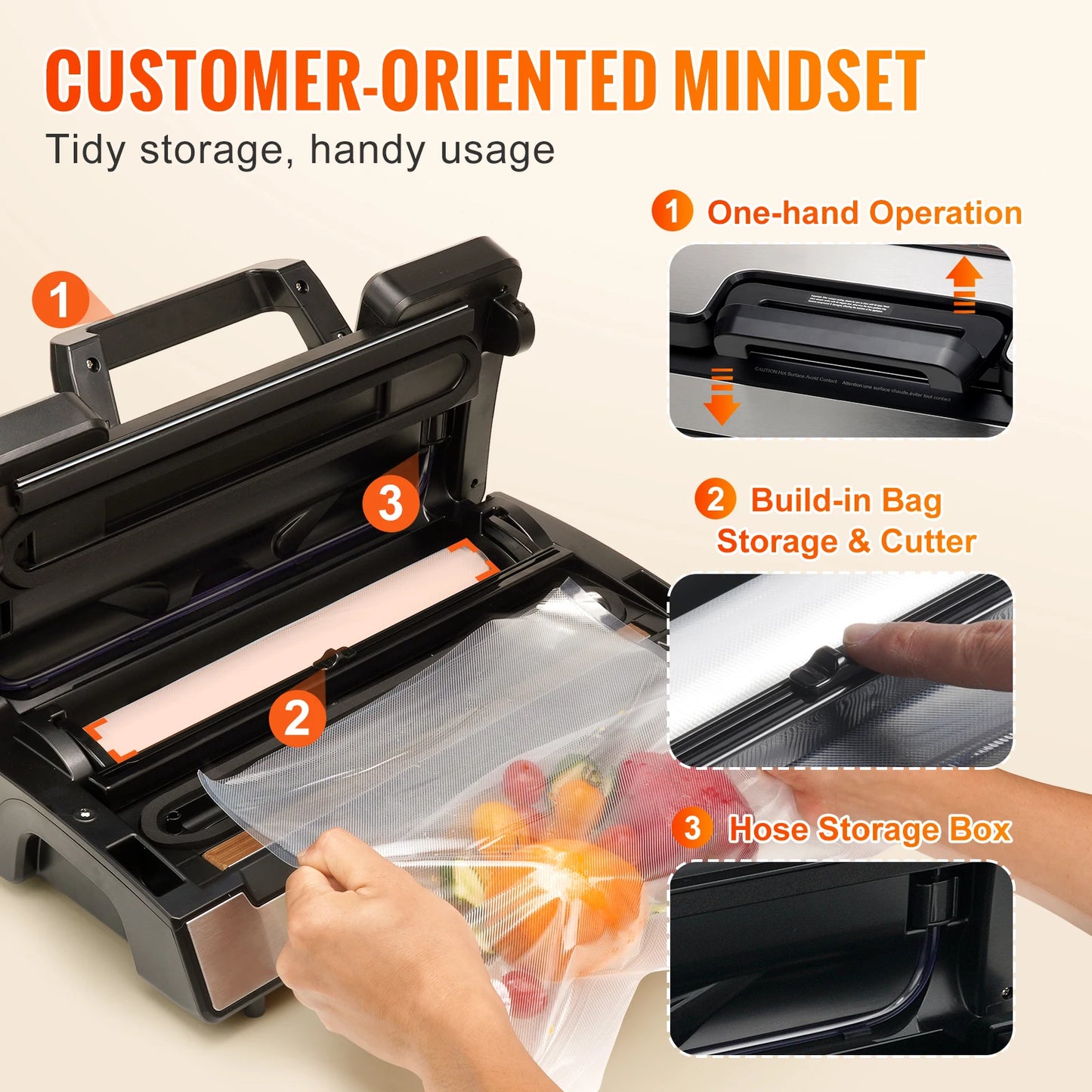 SucceBuy 90Kpa 130W Vacuum Sealer With Free Vacuum Bags