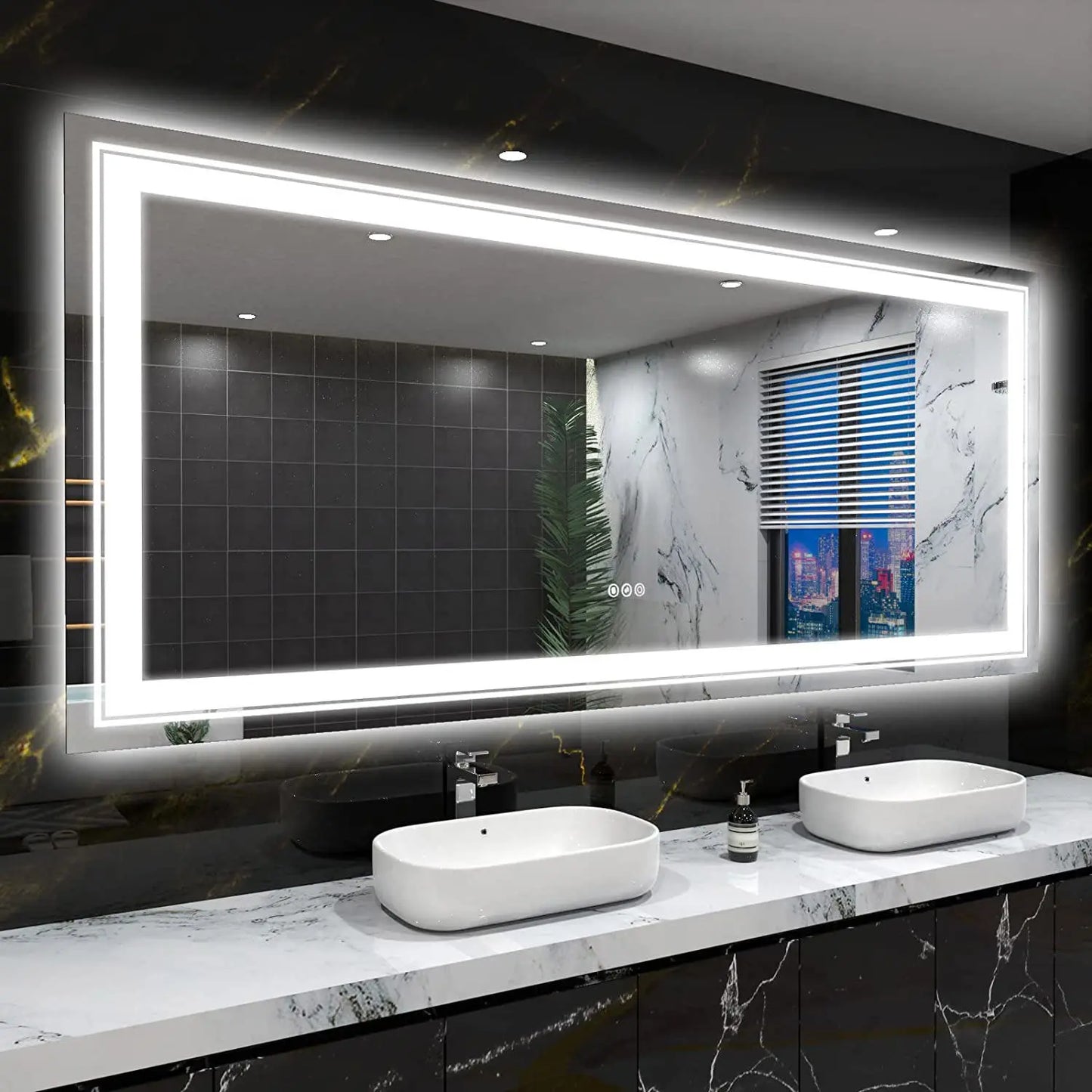 Wisfor LED Bathroom Mirror With Lights Anti Fog Dimmable Backlit
