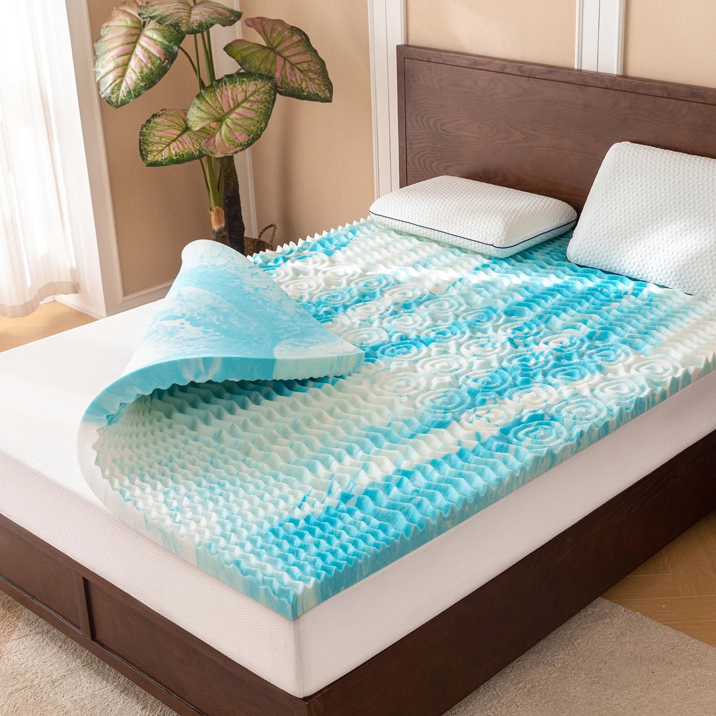 Hcore 5 Zone Memory Foam Mattress Topper With Cooling Gel