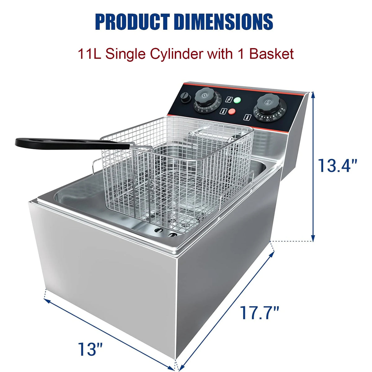 Acekool Commercial Electric Deep Fryer With Dual Baskets