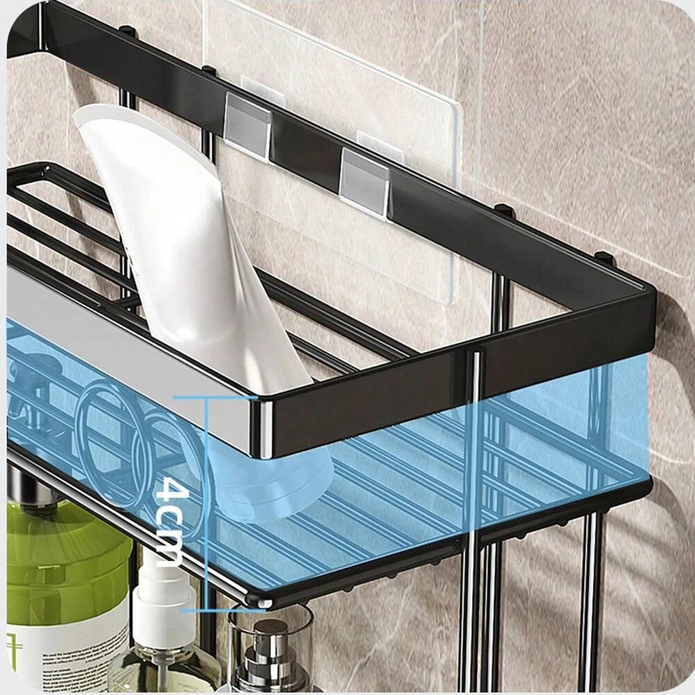 TWISTER.CK Over Toilet Storage Shelf Triple Tier Organizer With Hook