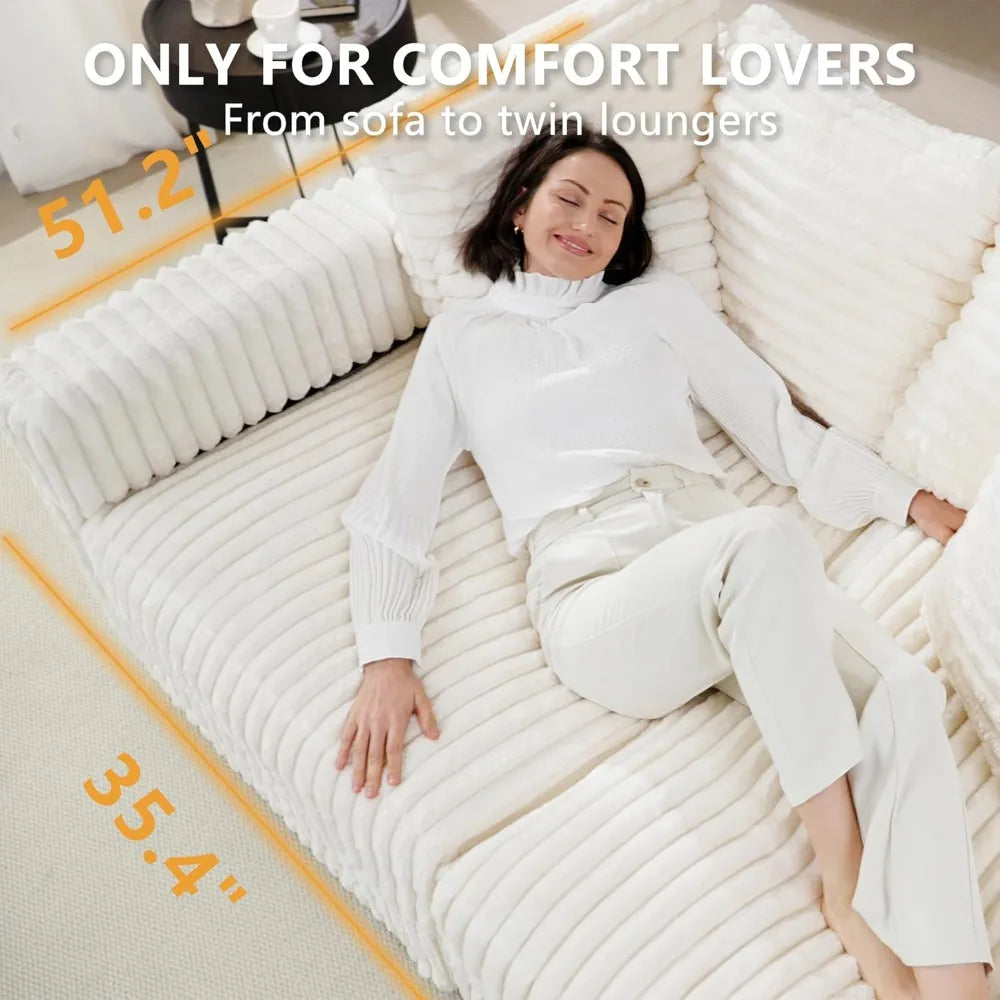 DAFIFY Oversized Cloud Couch Convertible Sofa With Plush Corduroy