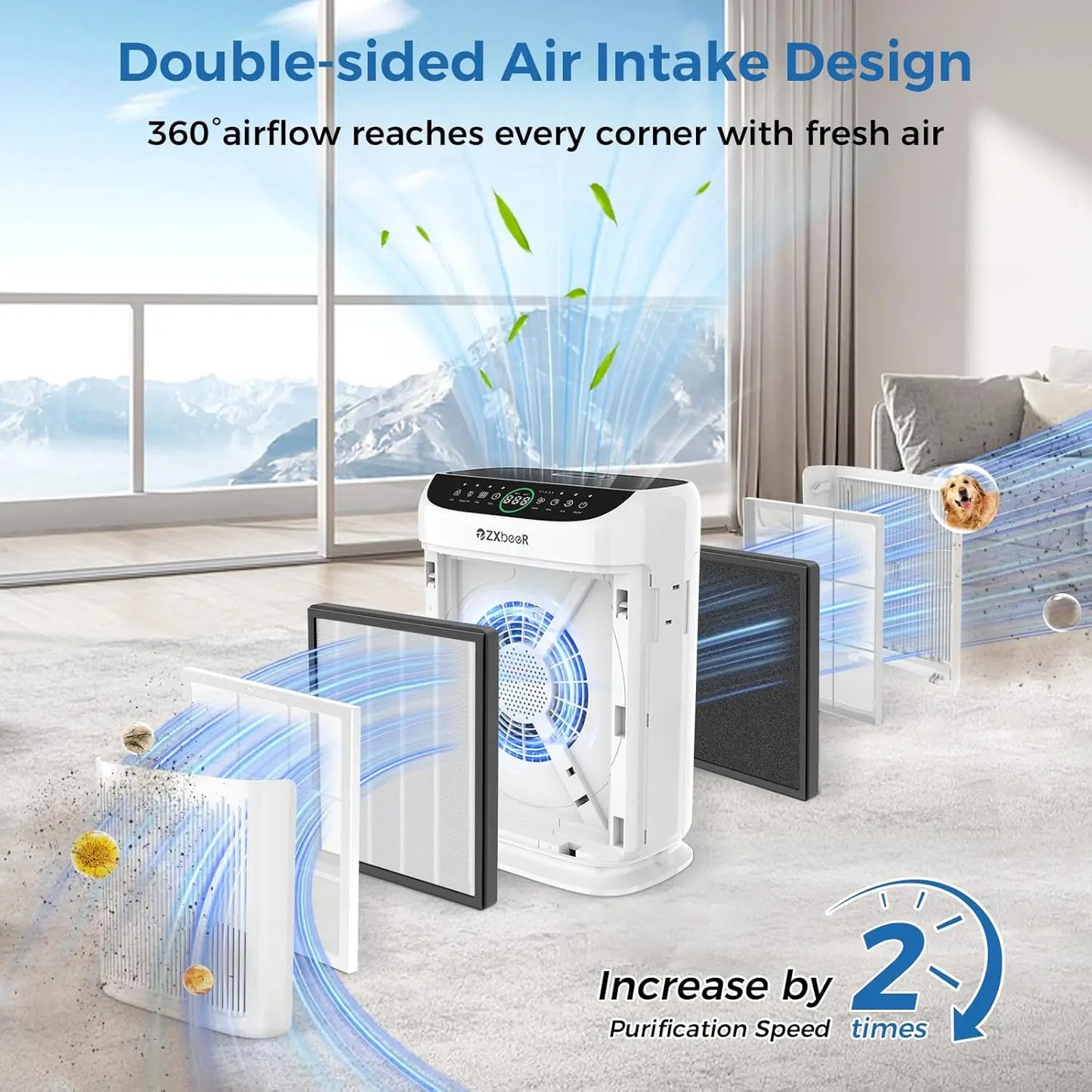 HEPA Air Purifier With Washable Filter PM25 Sensor Aroma Sleep Mode