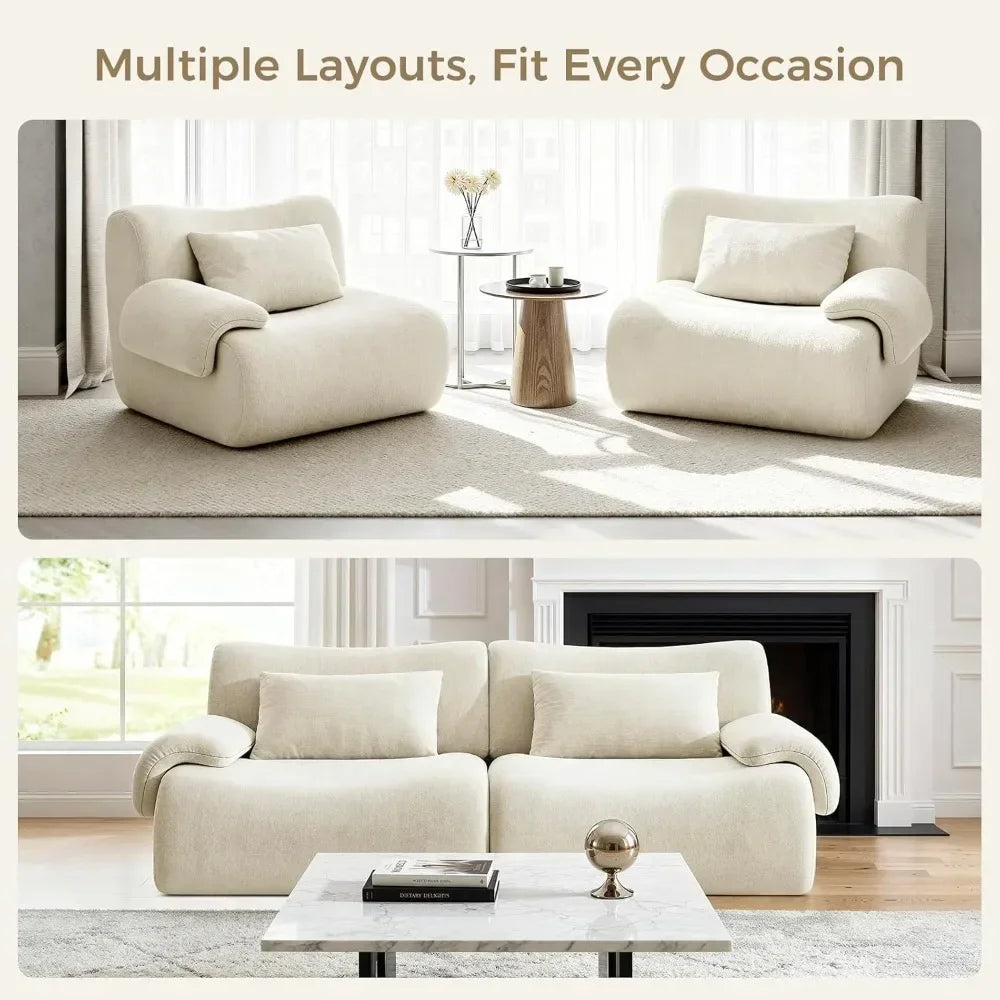 Guangbai Cloud Couch Modular Sectional Sofa with Throw Pillows