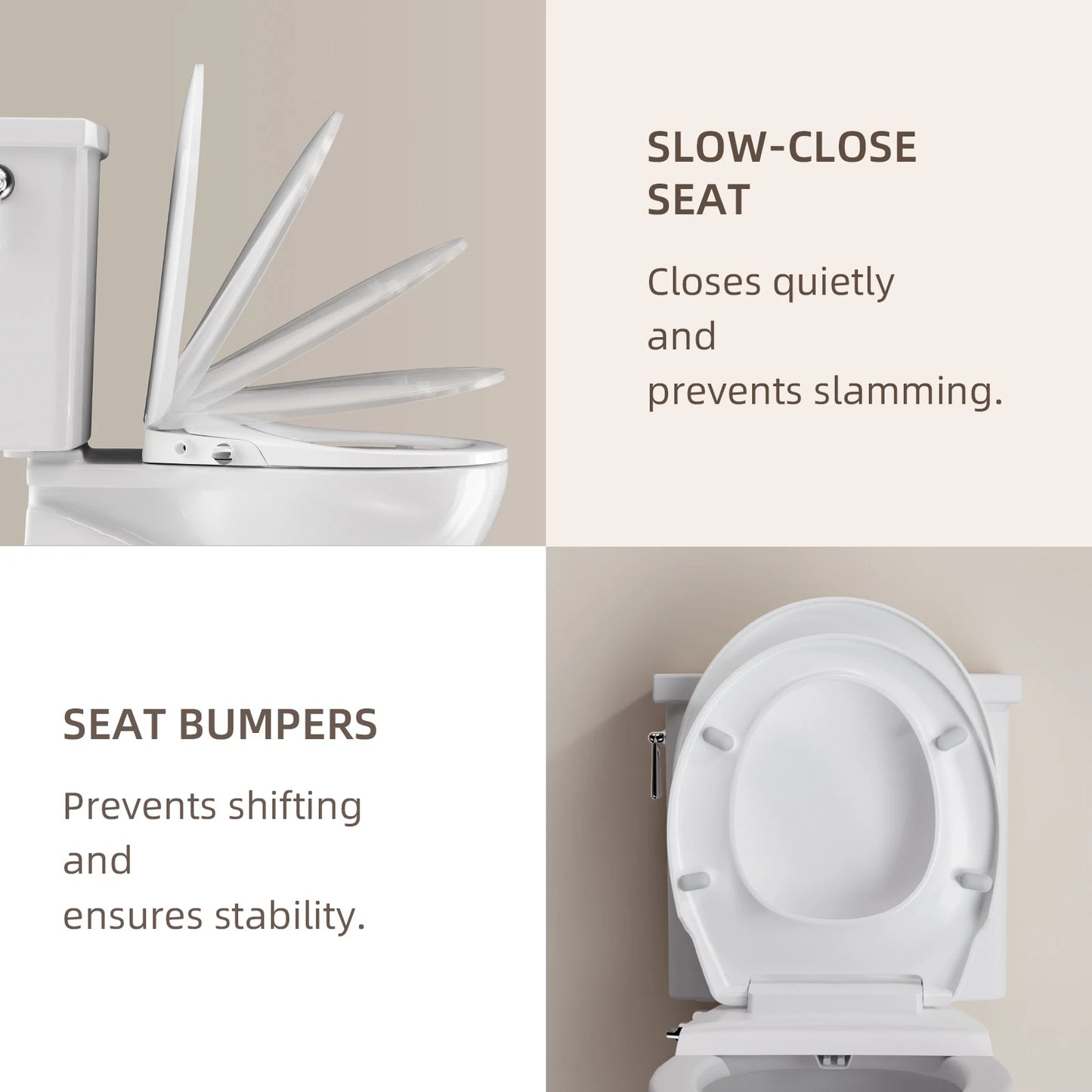 AQUATIZ Round Bidet Toilet Seat With Soft Close Dual Nozzles
