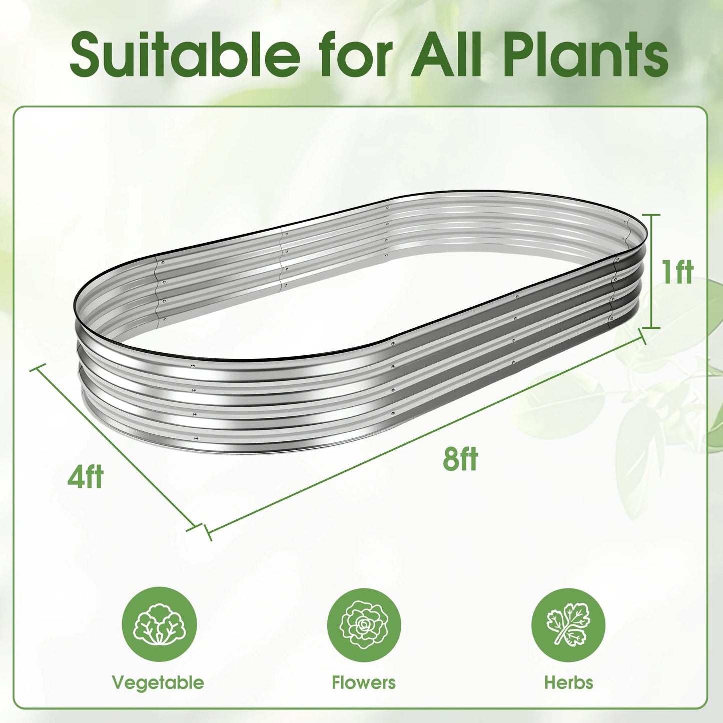 JHK Outdoor Metal Garden Bed Planter Box With Open Bottom