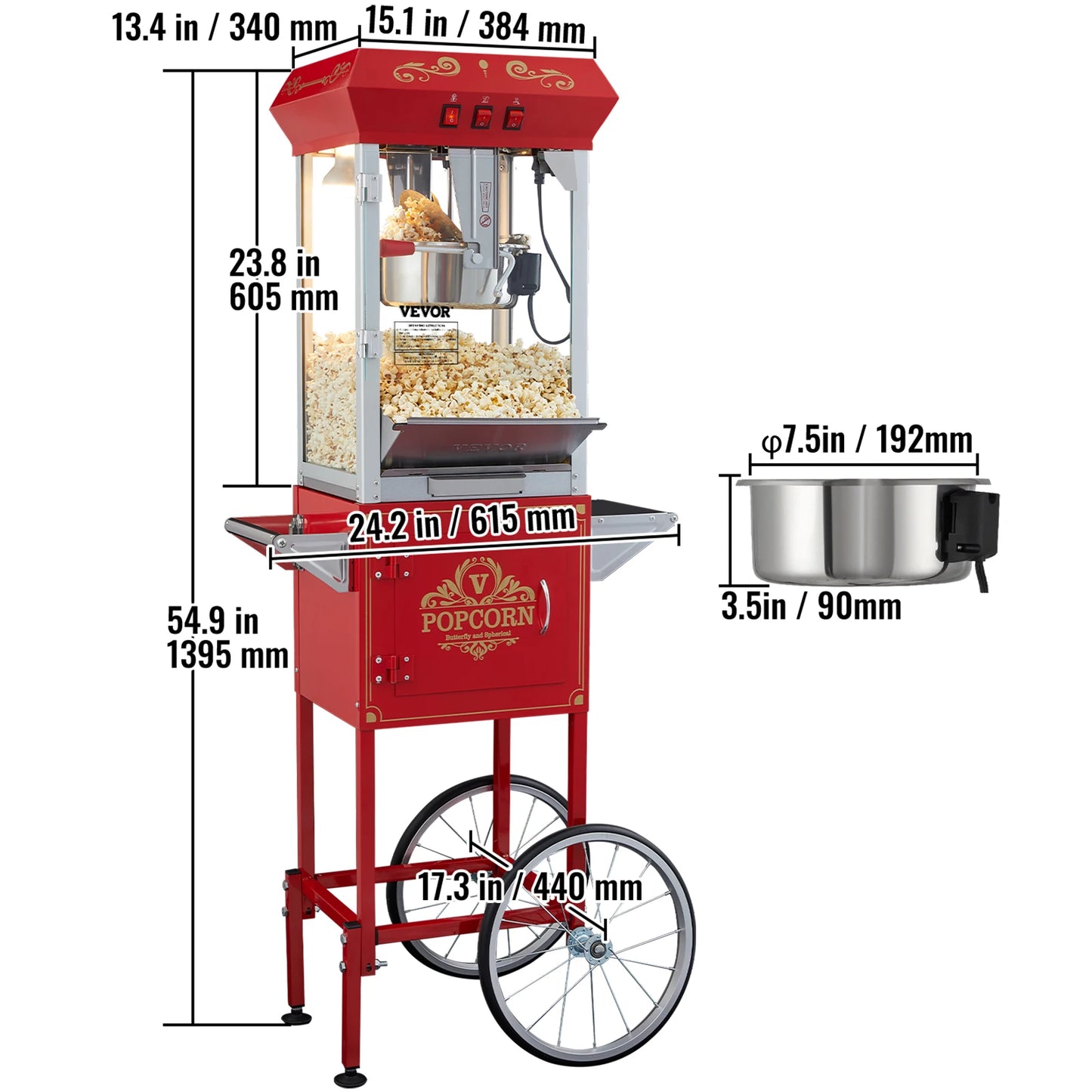 SucceBuy Electric Popcorn Maker Commercial Popper Automatic
