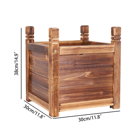 Wooden Raised Planter Box For Indoor Outdoor Garden And Herbs