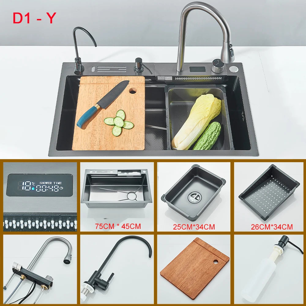 Undermount Stainless Steel Single Bowl Sink Four-Hole With Faucet