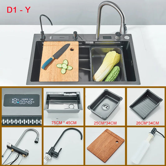 Undermount Stainless Steel Single Bowl Sink Four-Hole With Faucet