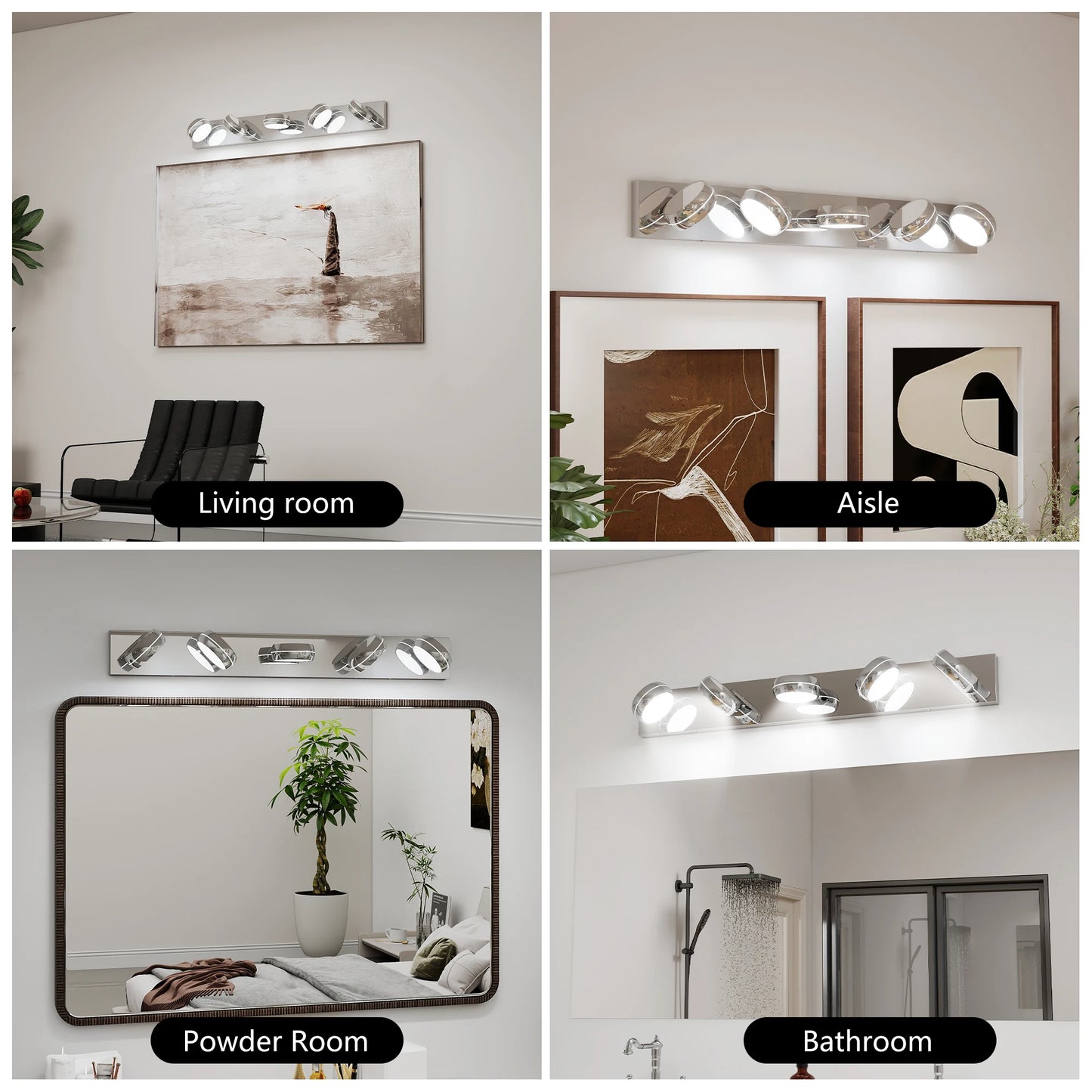 ARLGSITE LED Bathroom Vanity Light Fixture Over Mirror Dimmable 3 To 6 Light