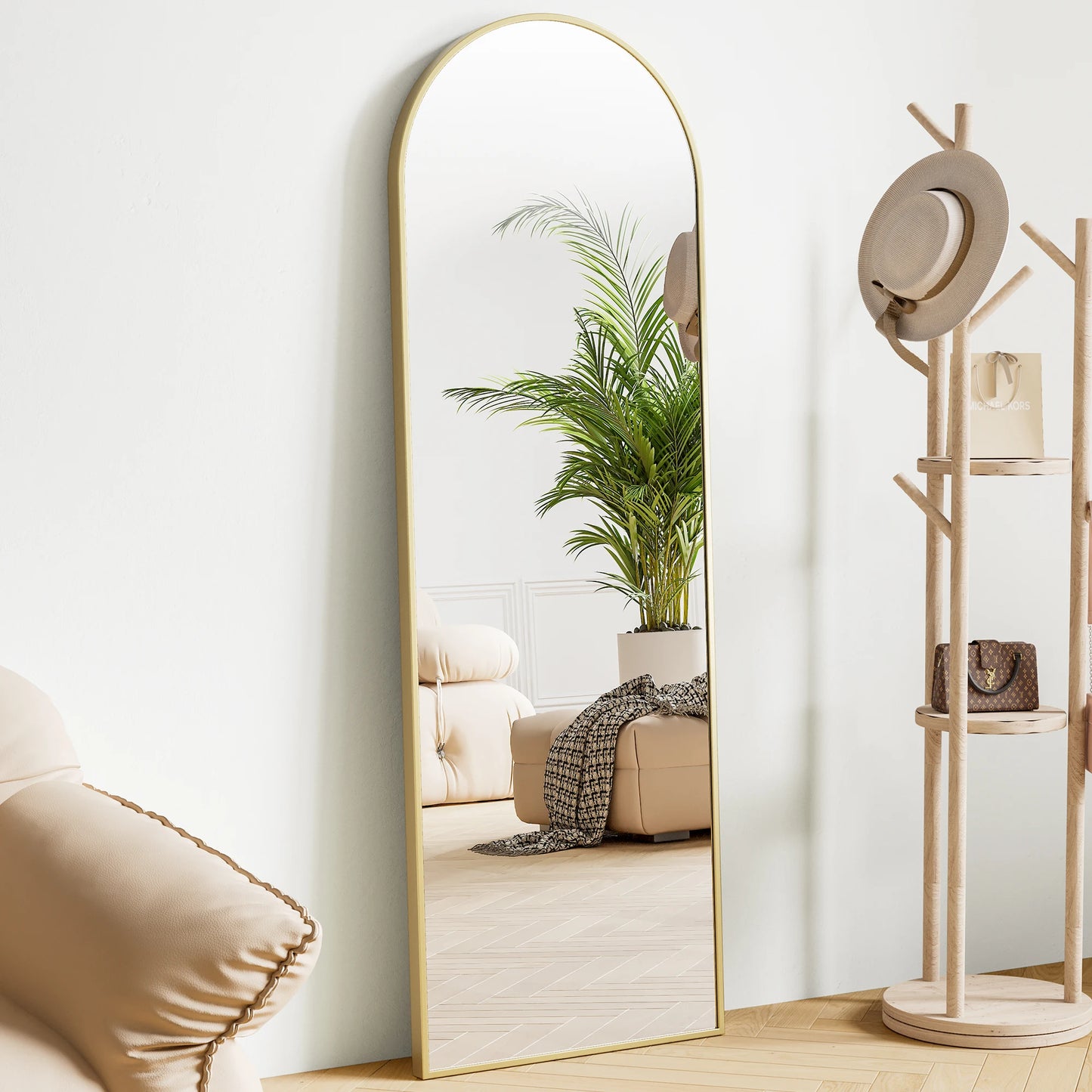 JHK Full Body Wall Mirror With Aluminum Frame Living Room