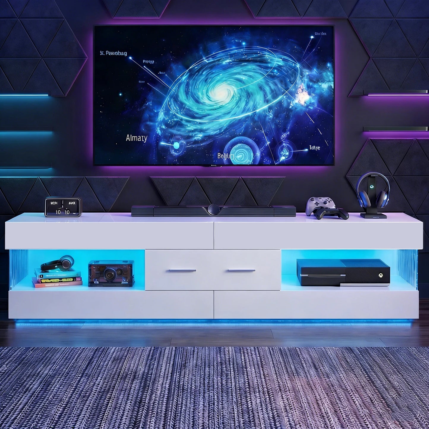 Nost and Host TV Stand High Gloss Led Console Storage