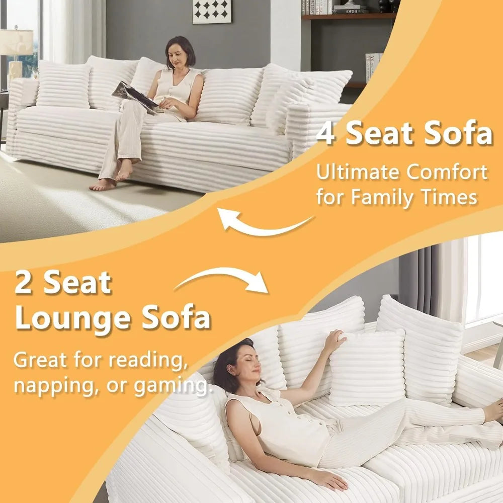 DAFIFY Oversized Cloud Couch Convertible Sofa With Plush Corduroy