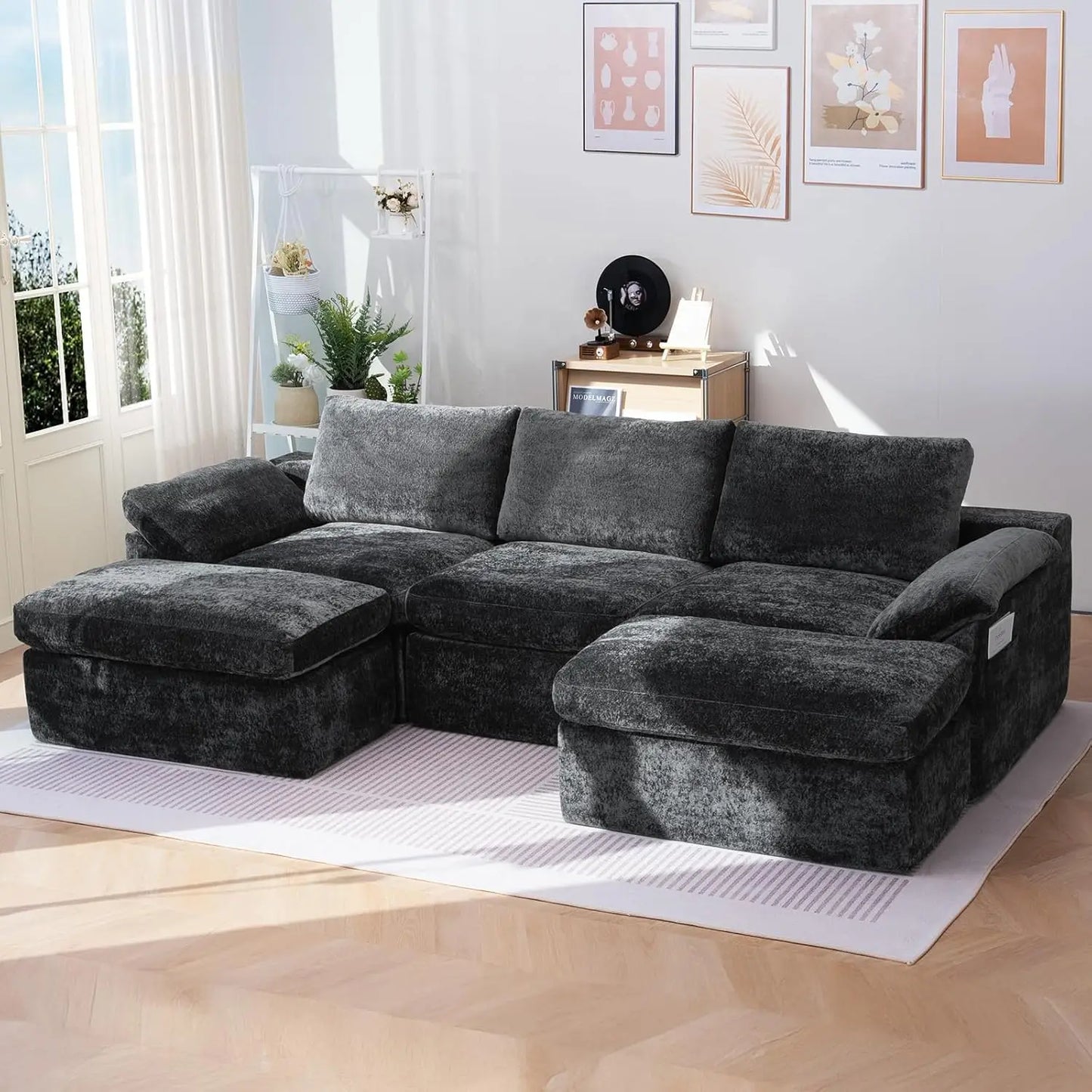 Modular Velvet Cloud Couch Sofa Bed For Living Room