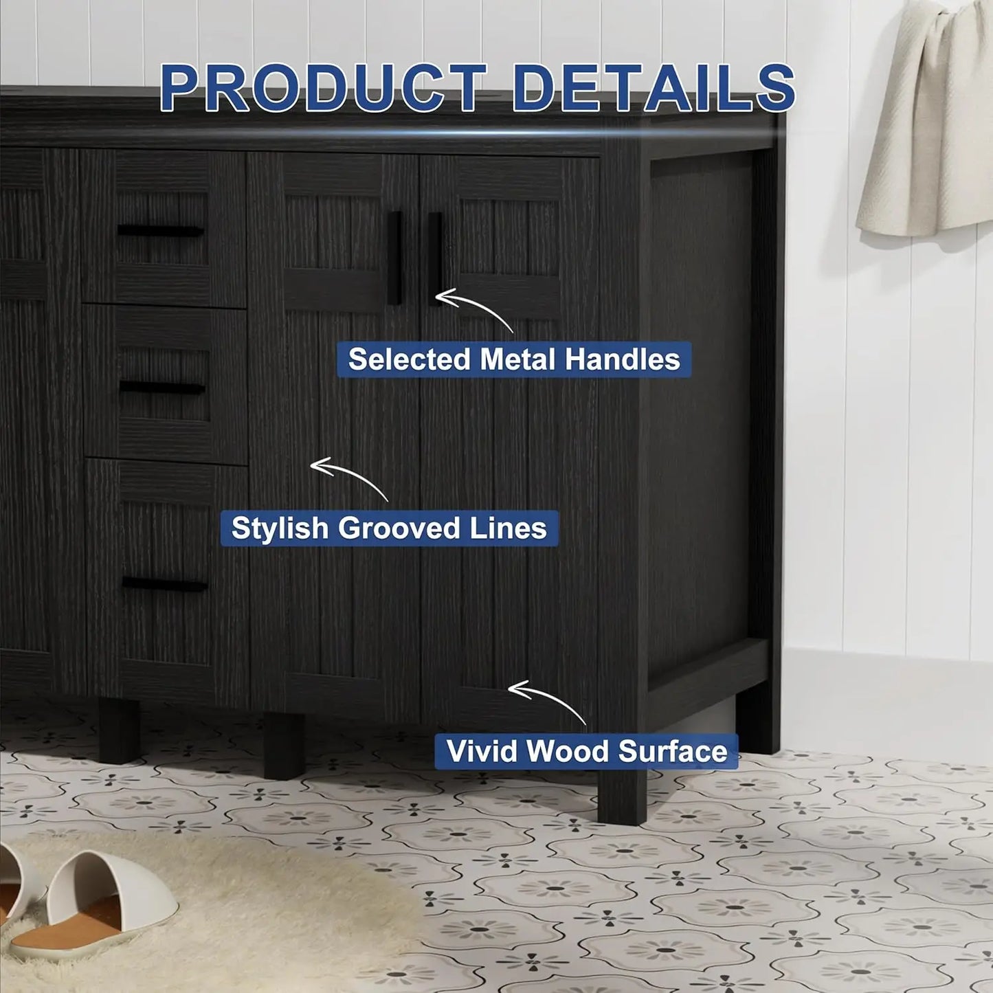 Bathroom Vanity With Vessel Sink Freestanding Cabinet
