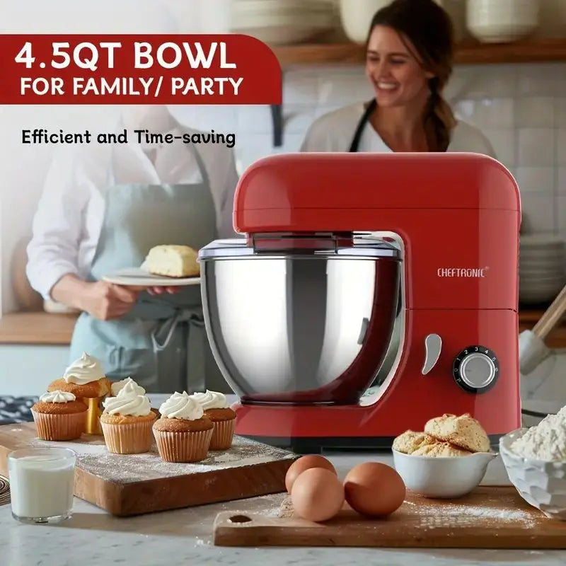 Cheftronic Tilt Head Electric Stand Mixer With Dough Hook And Beaters