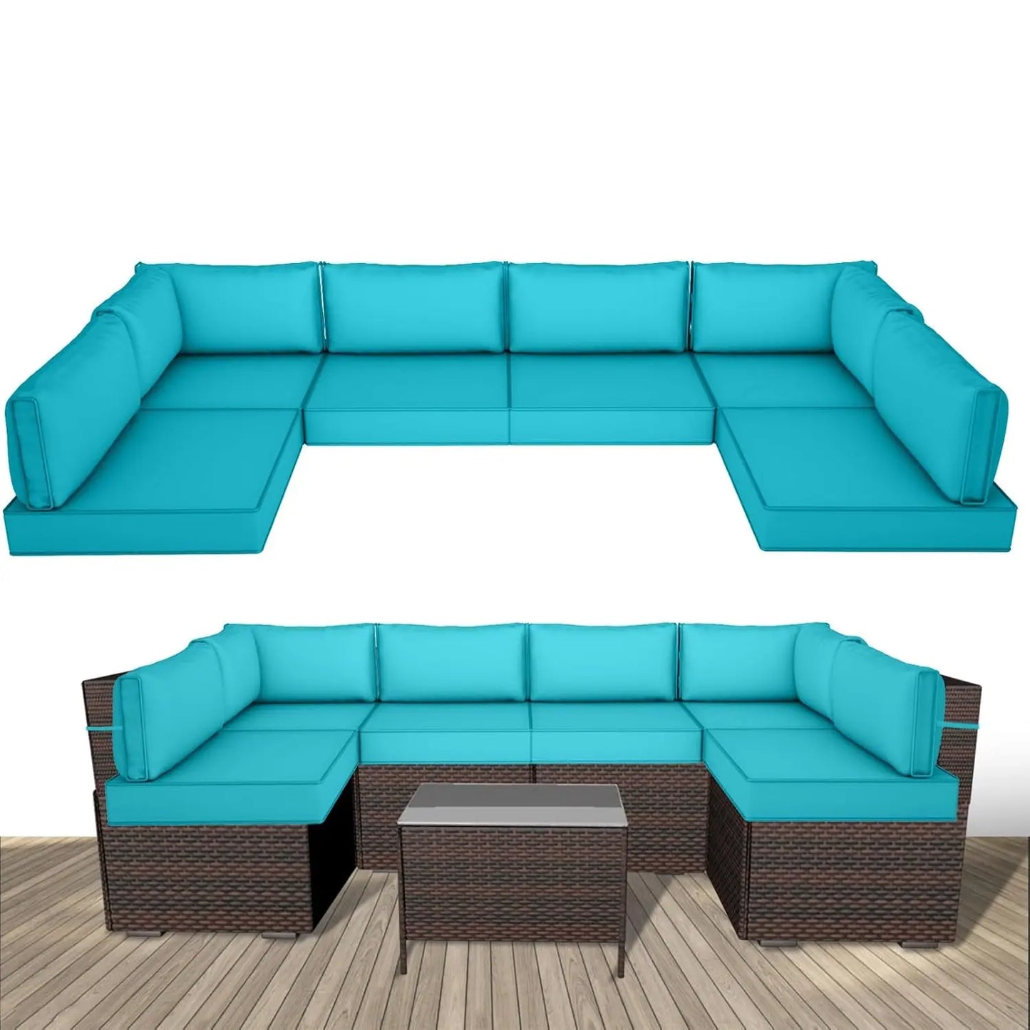 Outdoor Replacement Cushions Patio Furniture Water Resistant Sectional Cushions