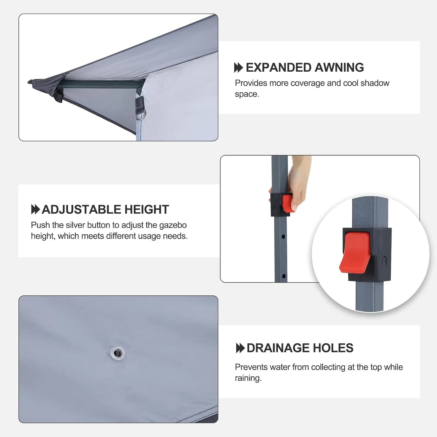 MOYU Pop Up Gazebo Outdoor Canopy Tent With Mosquito Netting