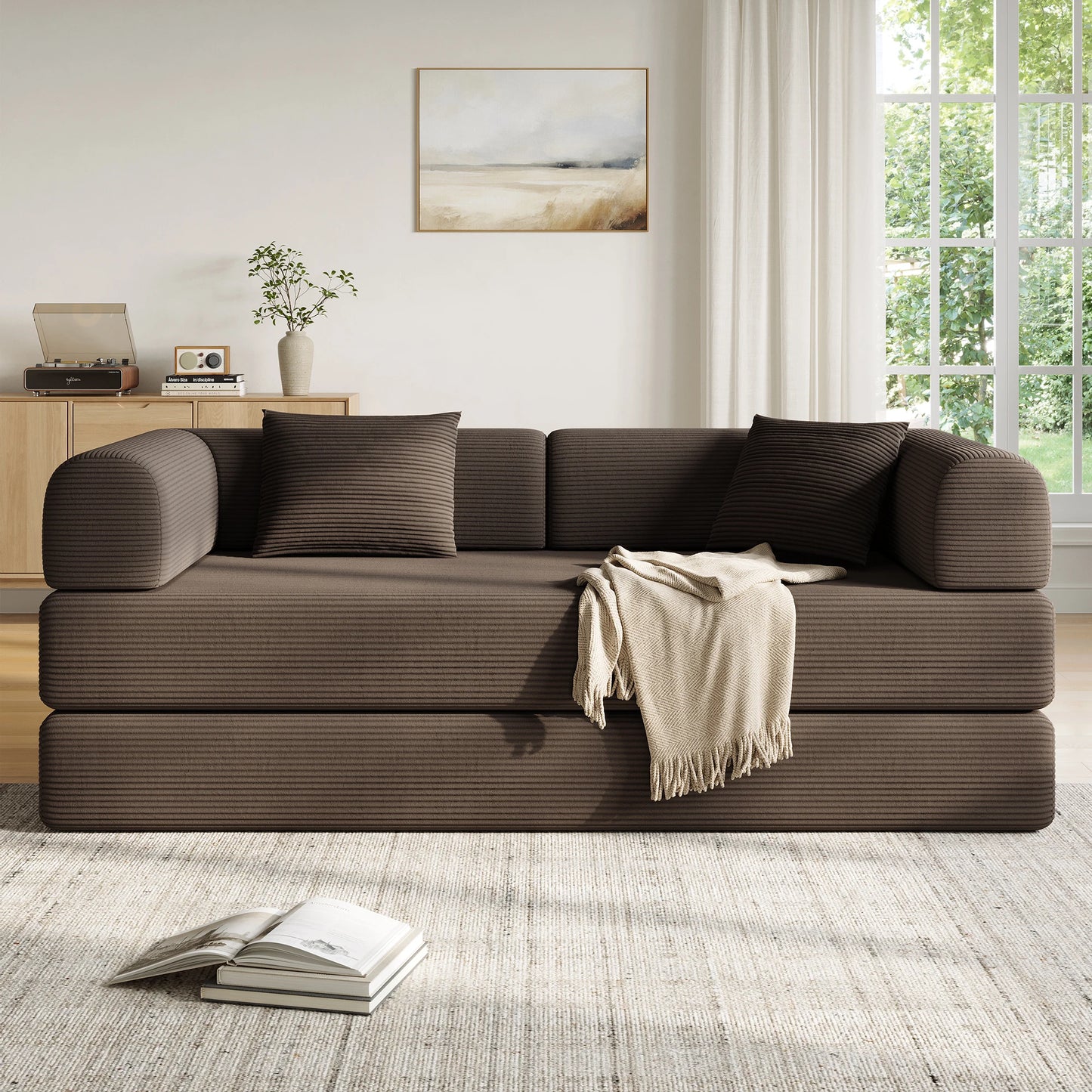 THOLASIS Convertible Floor Sofa Bed 5 in 1 Modular Sofa
