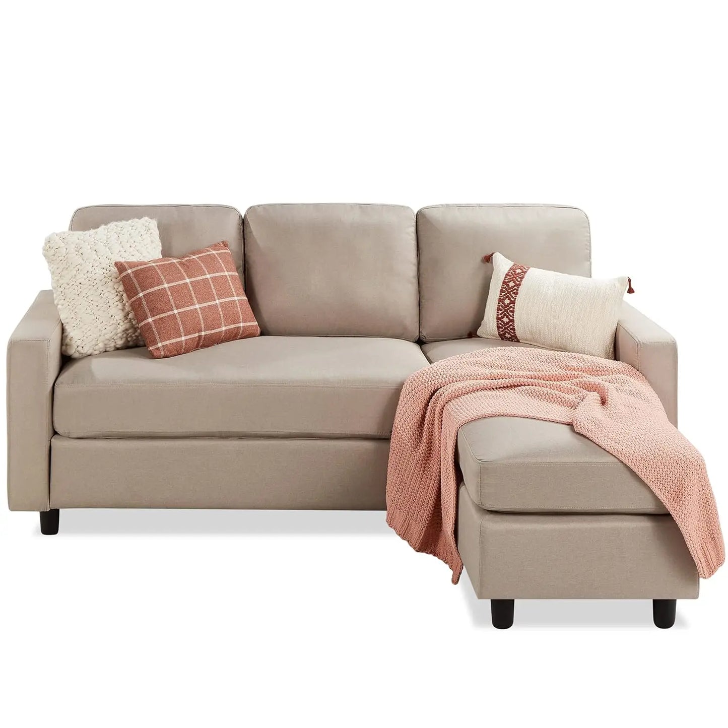 Modern Corduroy Loveseat With Removable Cover And Solid Wood Frame